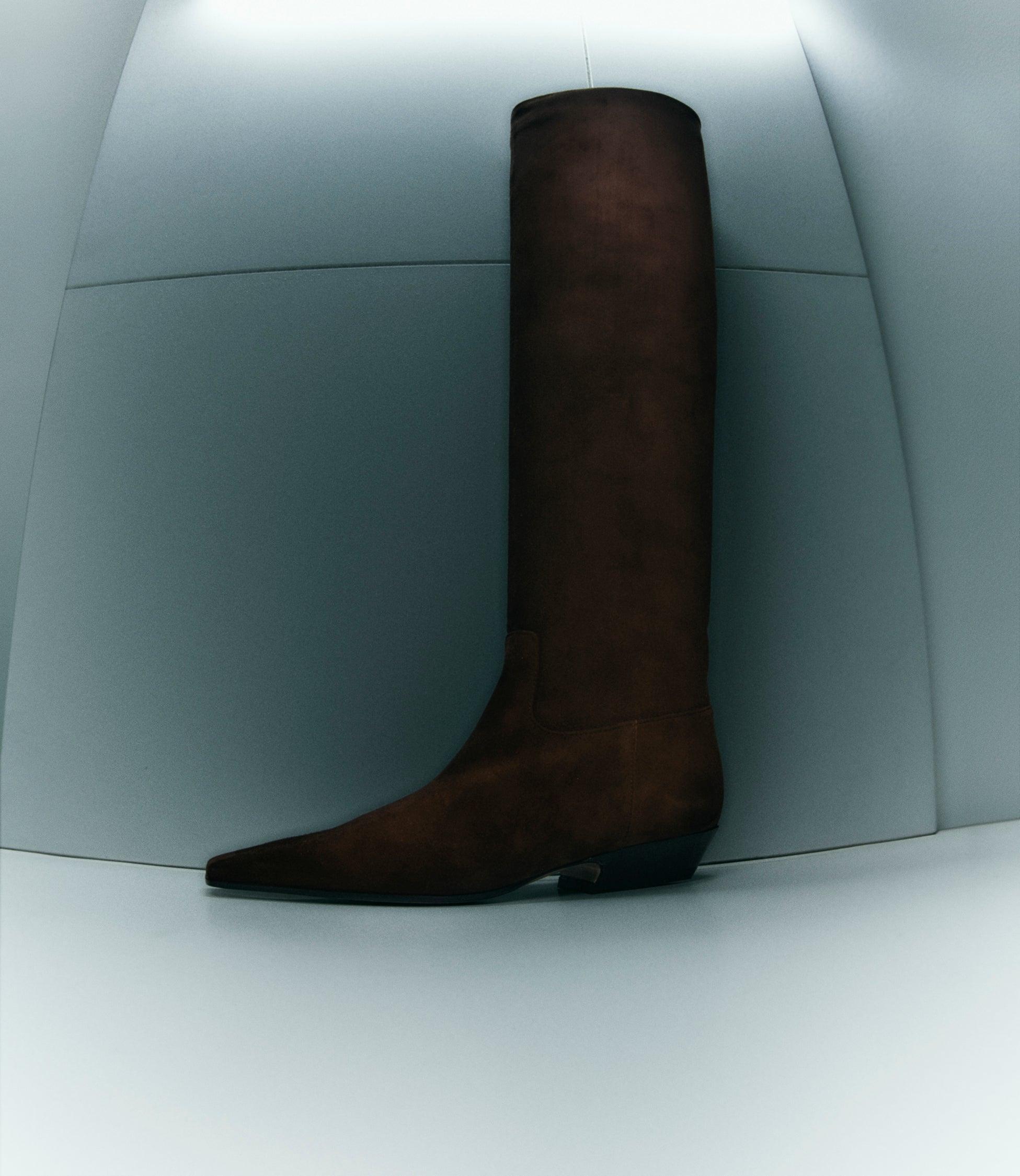 Marfa Knee-High Boot in Coffee Suede Product Image