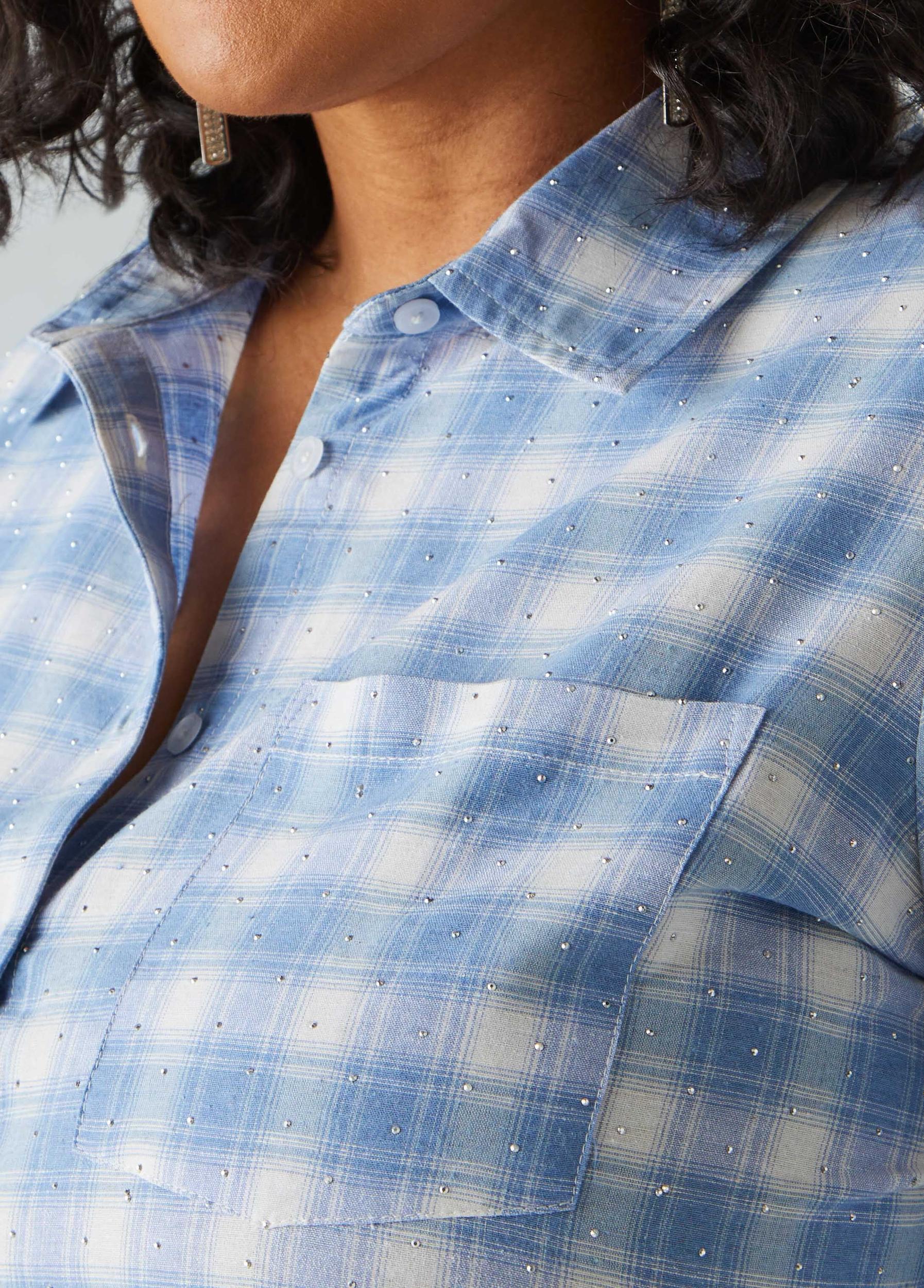 Studded Plaid Shirt Product Image