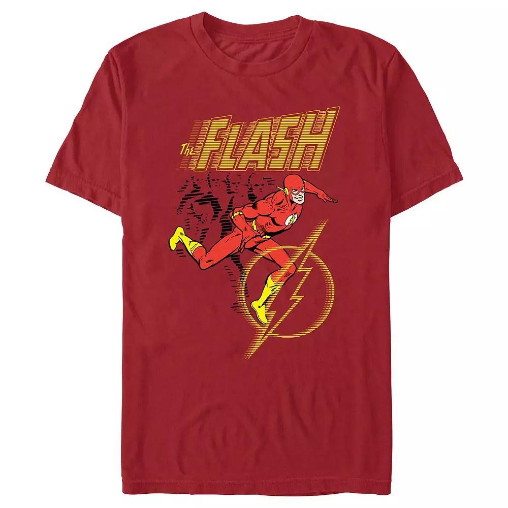 Men's The Flash Running Lines Poster Graphic Tee, Size: XS, Red Product Image