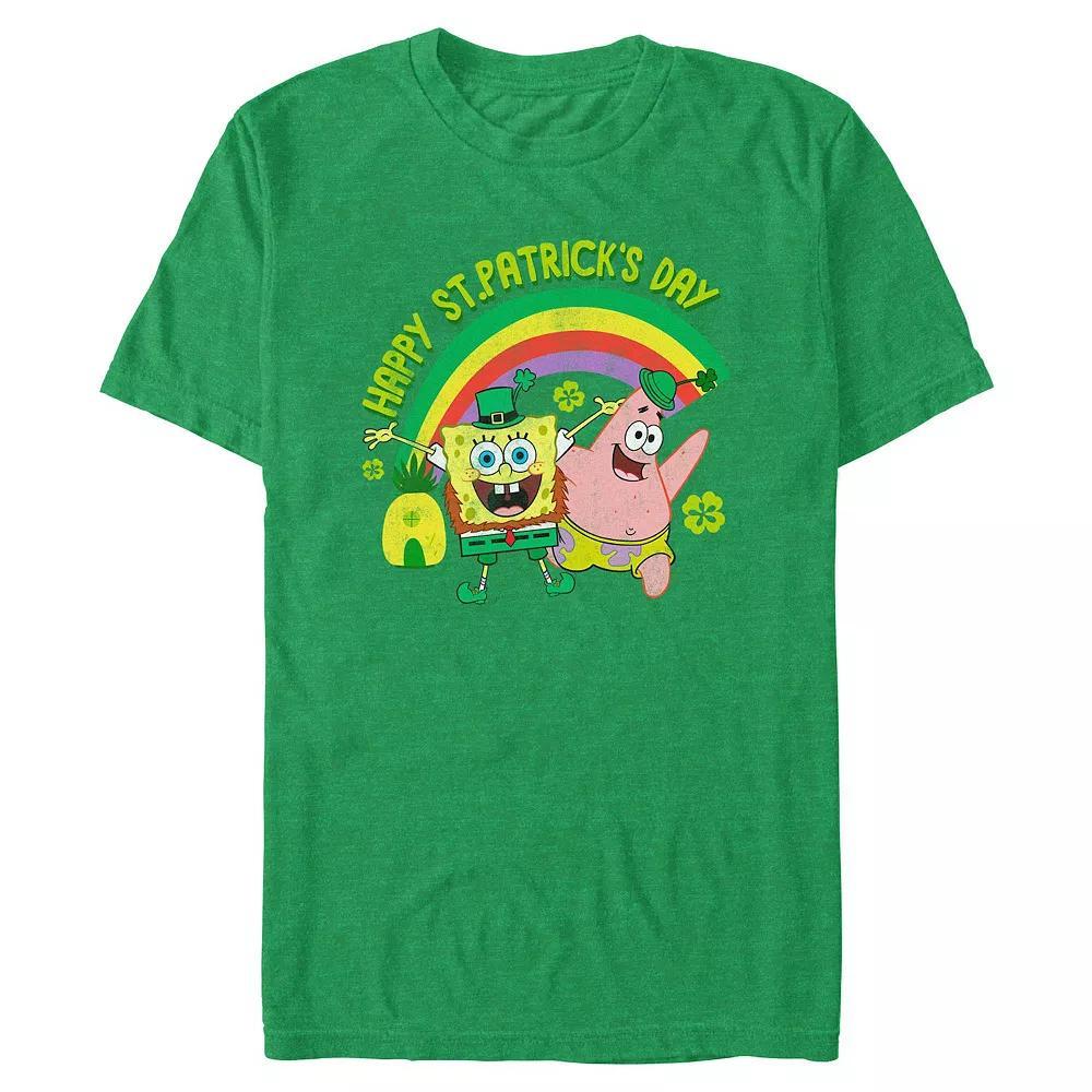 Big & Tall SpongeBob SquarePants Happy Saint Patrick's Day Graphic Tee, Men's, Size: XXL Tall, Kelly Grey Product Image