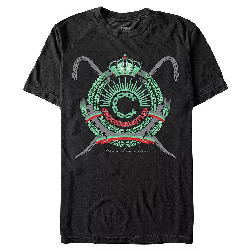 Men's Crooks And Castle Thomas Crown Inc, Graphic Tee, Size: XL, Black Product Image