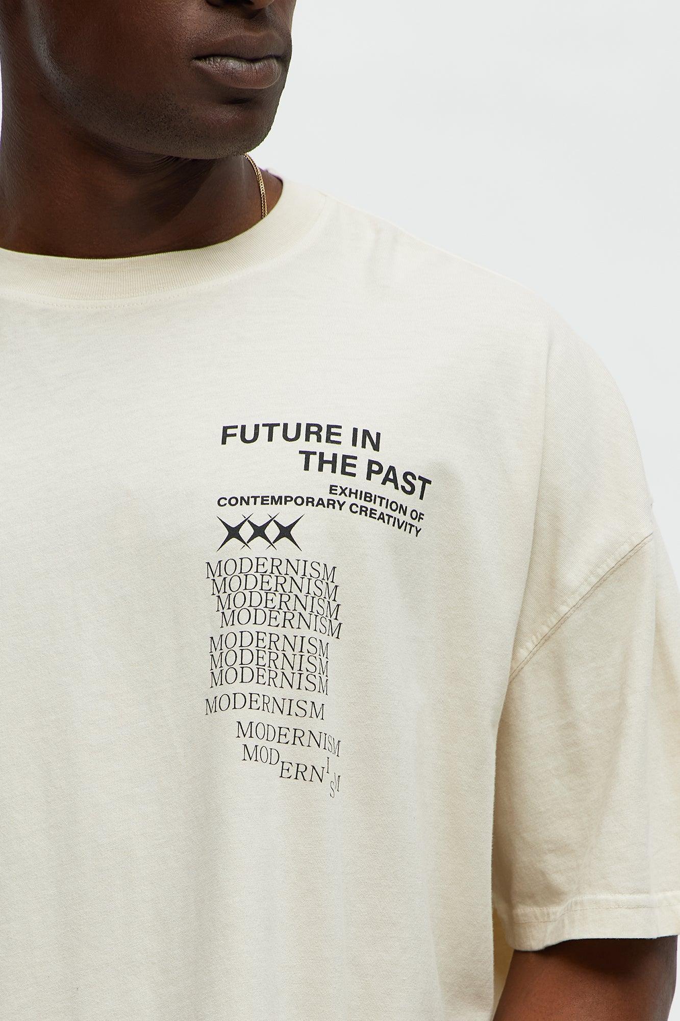 Modernism Art Center Oversized Short Sleeve Tee - Cream Product Image