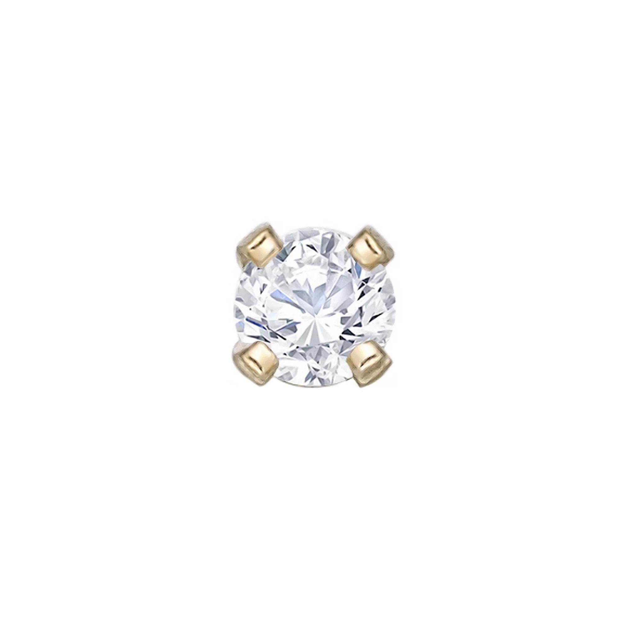 Lila Moon 14k Gold 1.7 mm Diamond Accent Stud Nose Stud, Women's, 14k Whgold Product Image