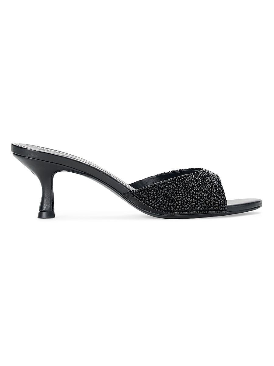 Womens Brigitte 55MM Beaded Kitten-Heel Sandals Product Image