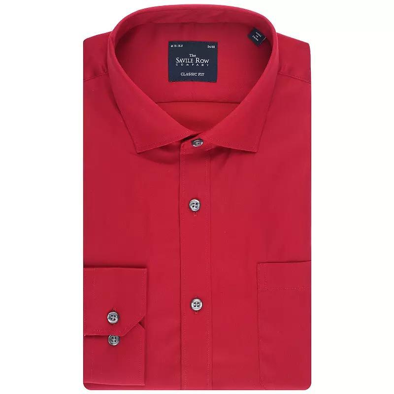 Men's Savile Row Classic Fit Sateen Dress Shirt, Size: XL-36/37, Blue Product Image