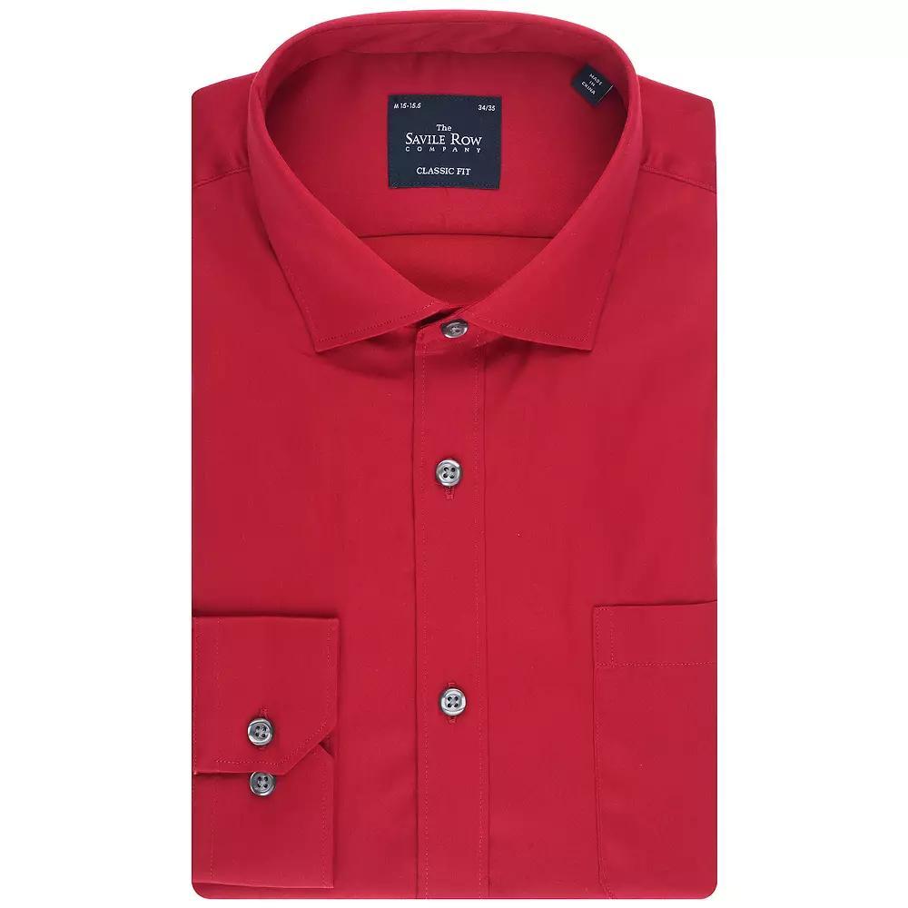 Men's Savile Row Classic Fit Sateen Dress Shirt, Size: XL-36/37, Blue Product Image