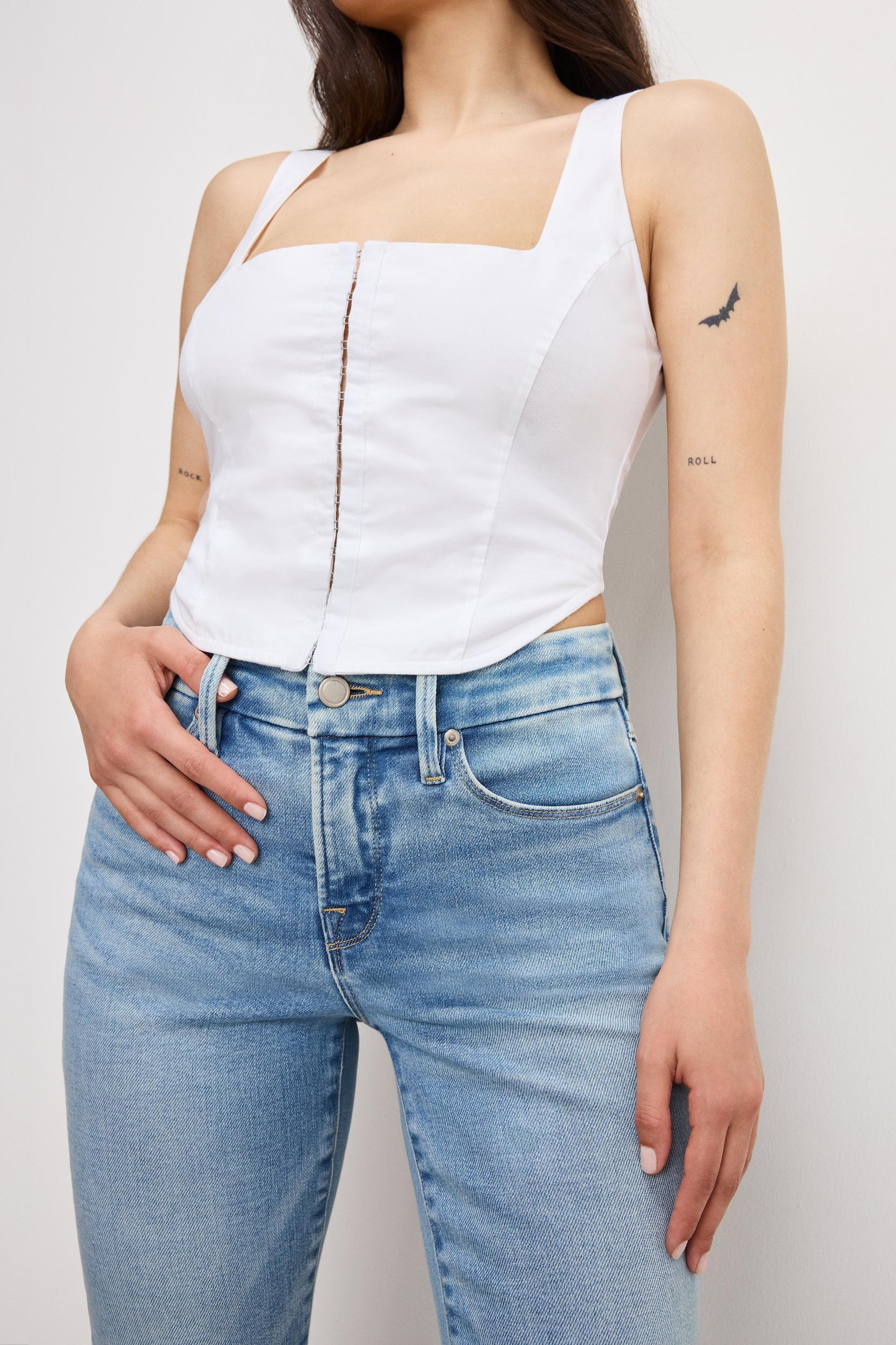DOLLY JOLEANS PETITE FLARE JEANS | INDIGO1019 Product Image