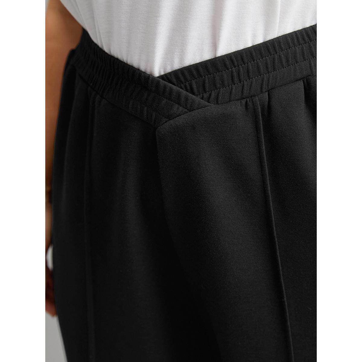Supersoft Essentials Crossover Paperbag Waist Sweatpants Black Plus Size Women Casual Dailywear Plain 14-16/1X Bloomchic Product Image