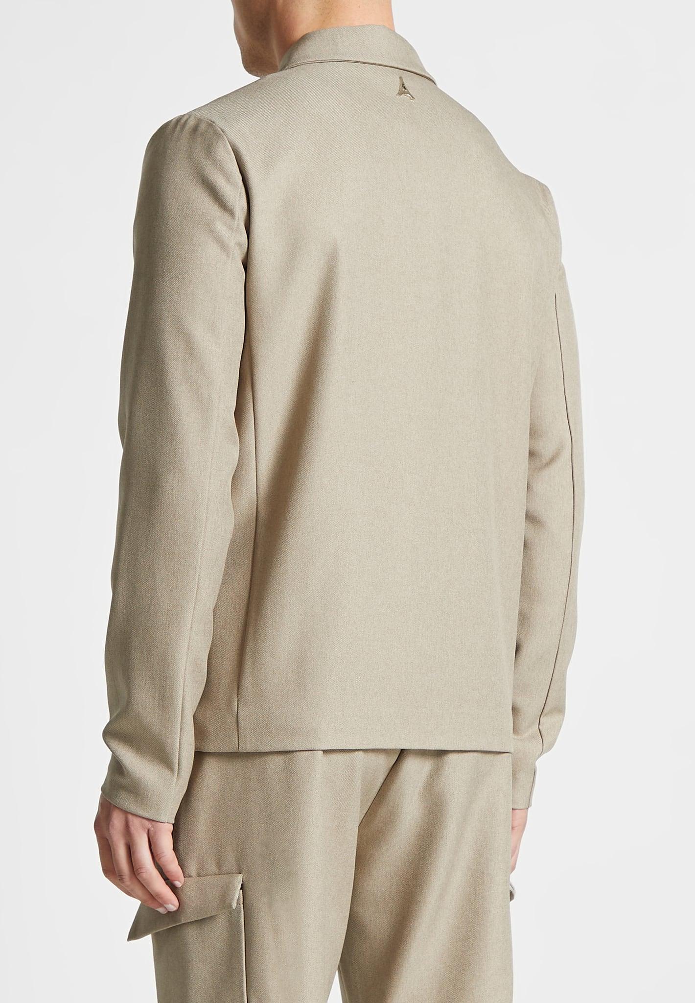 Angular Pocket Overshirt - Beige / Beige / MAN2872-06 Product Image