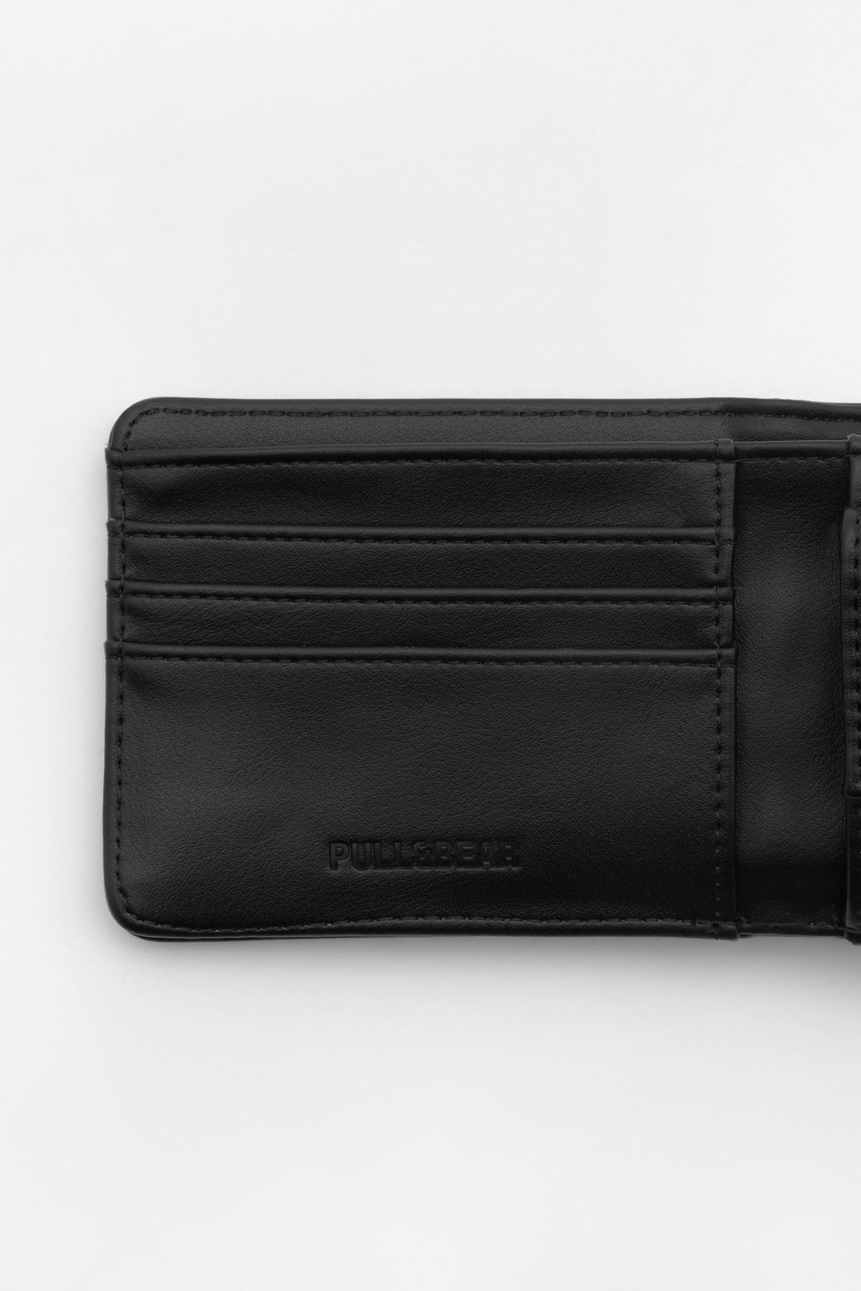 Black faux leather wallet Product Image