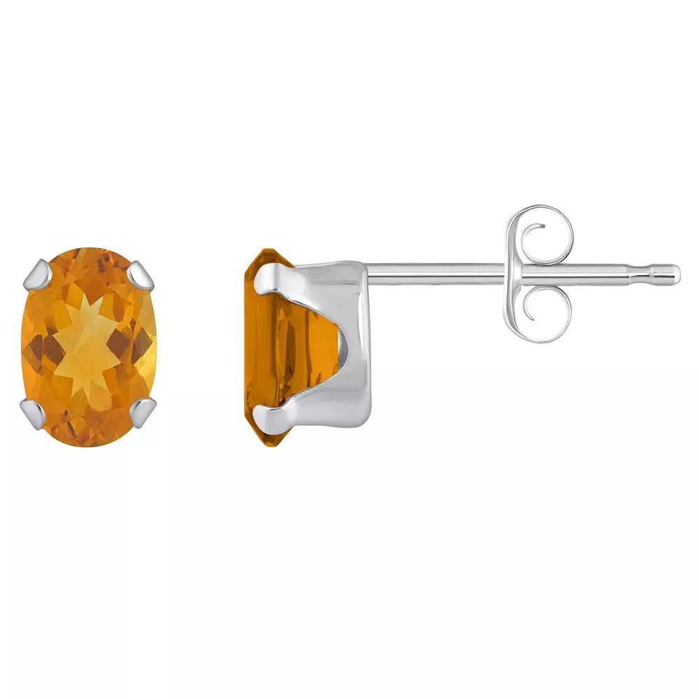 Celebration Gems 10k Gold Oval Swiss Blue Topaz Stud Earrings, Women's, White Product Image