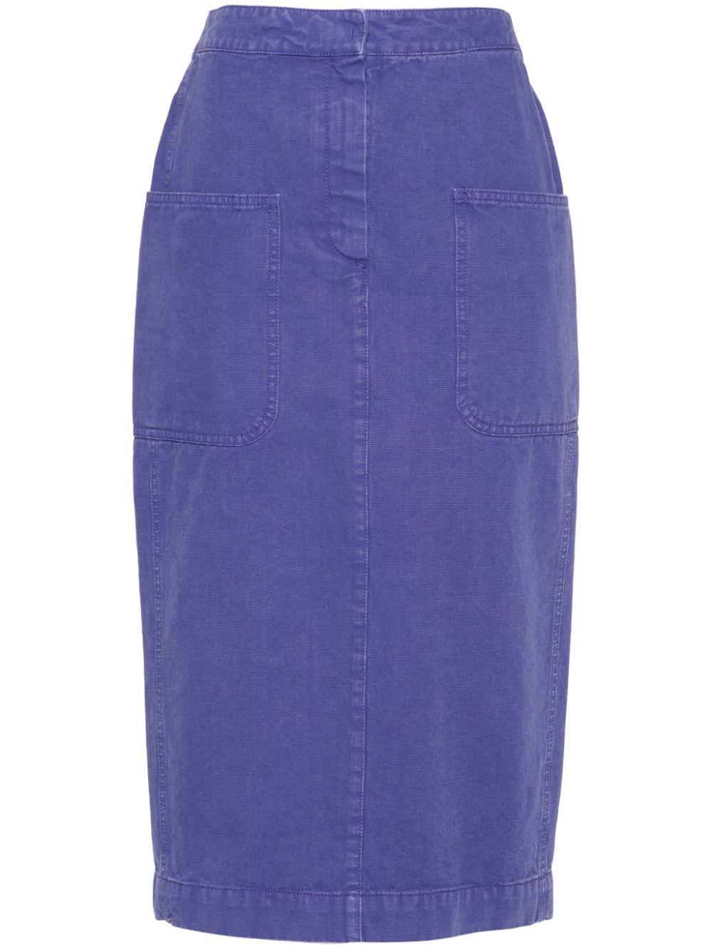 Canvas Pencil Skirt In Purple Product Image