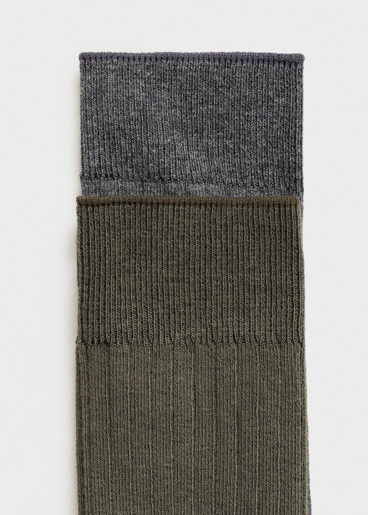 Pack of 2 ribbed cotton socks - Men | MANGO USA Product Image