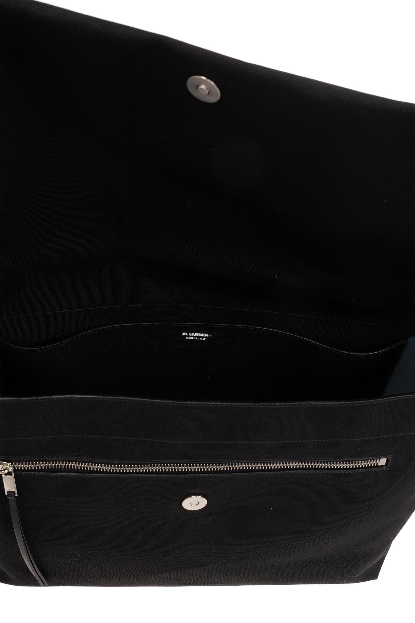 JIL SANDER Logo-printed Interwoven Shoulder Bag In Black Product Image