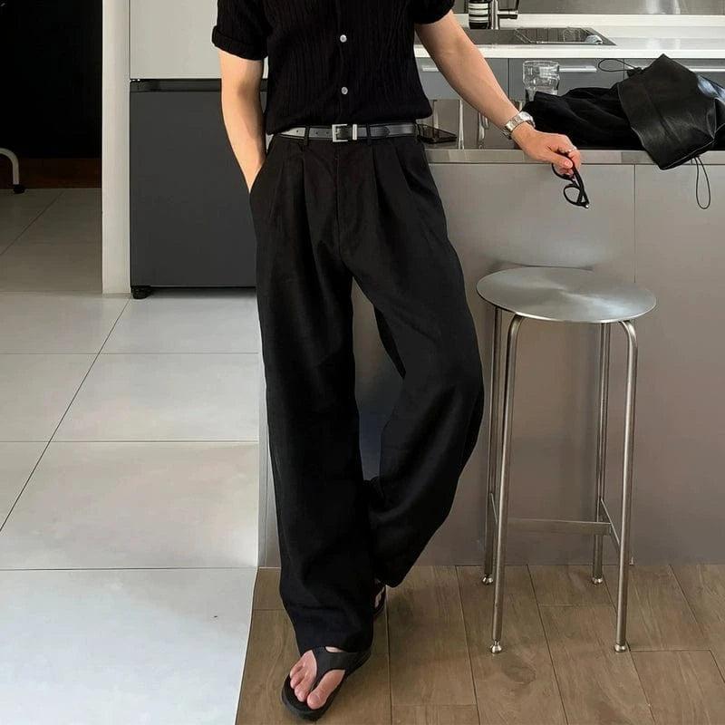 RT No. 18297 LINEN CASUAL STRAIGHT PANTS Product Image