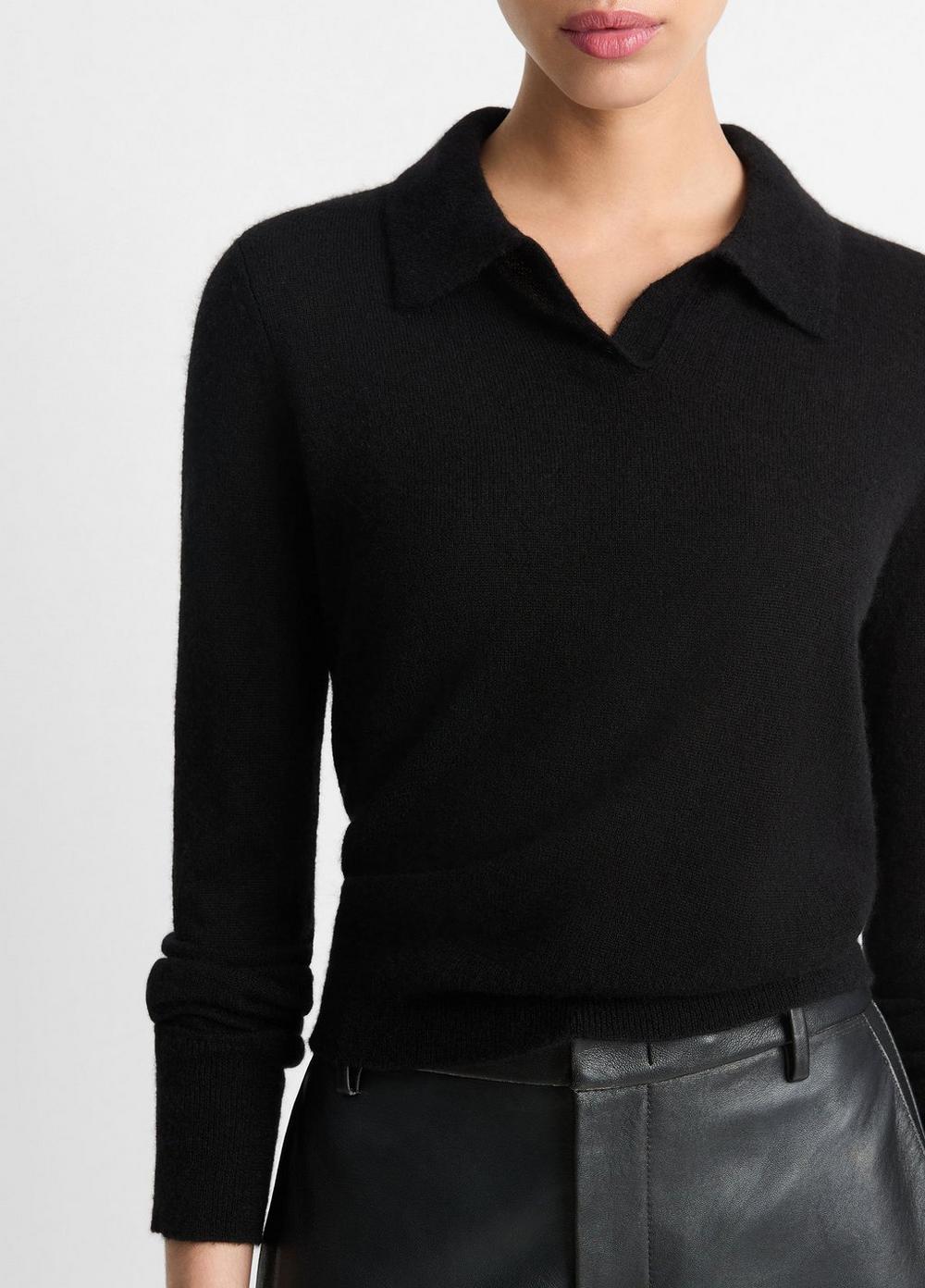 Womens Wool-Blend Polo Sweater, Iris Water, Size XL Vince Product Image