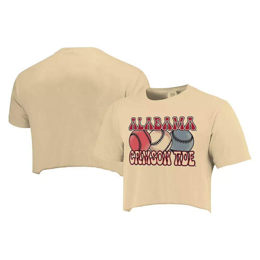 Women's Natural Alabama Crimson Tide Comfort Colors Baseball Cropped T-Shirt, Size: Small, Beige Product Image