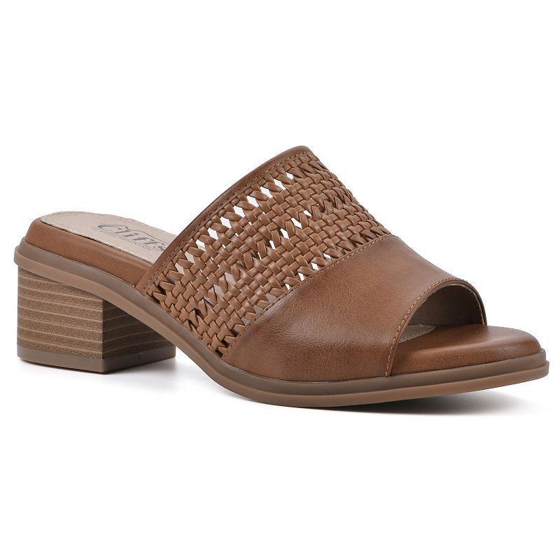 Cliffs by White Mountain Corley Women's Heeled Slide Sandals, Size: 10, White Burnished Product Image