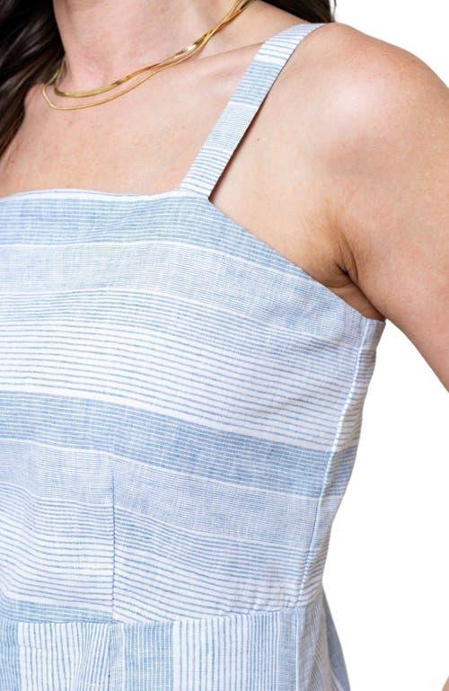 Hope & Henry Women's Sleeveless Sheath Dress in Blue Ombre Stripe Linen at Nordstrom, Size 2 Product Image