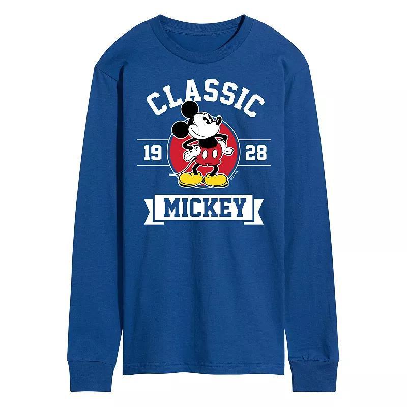 Disney's Mickey Mouse Men's Classic 1928 Long Sleeve Graphic Tee, Size: Large, Blue Product Image