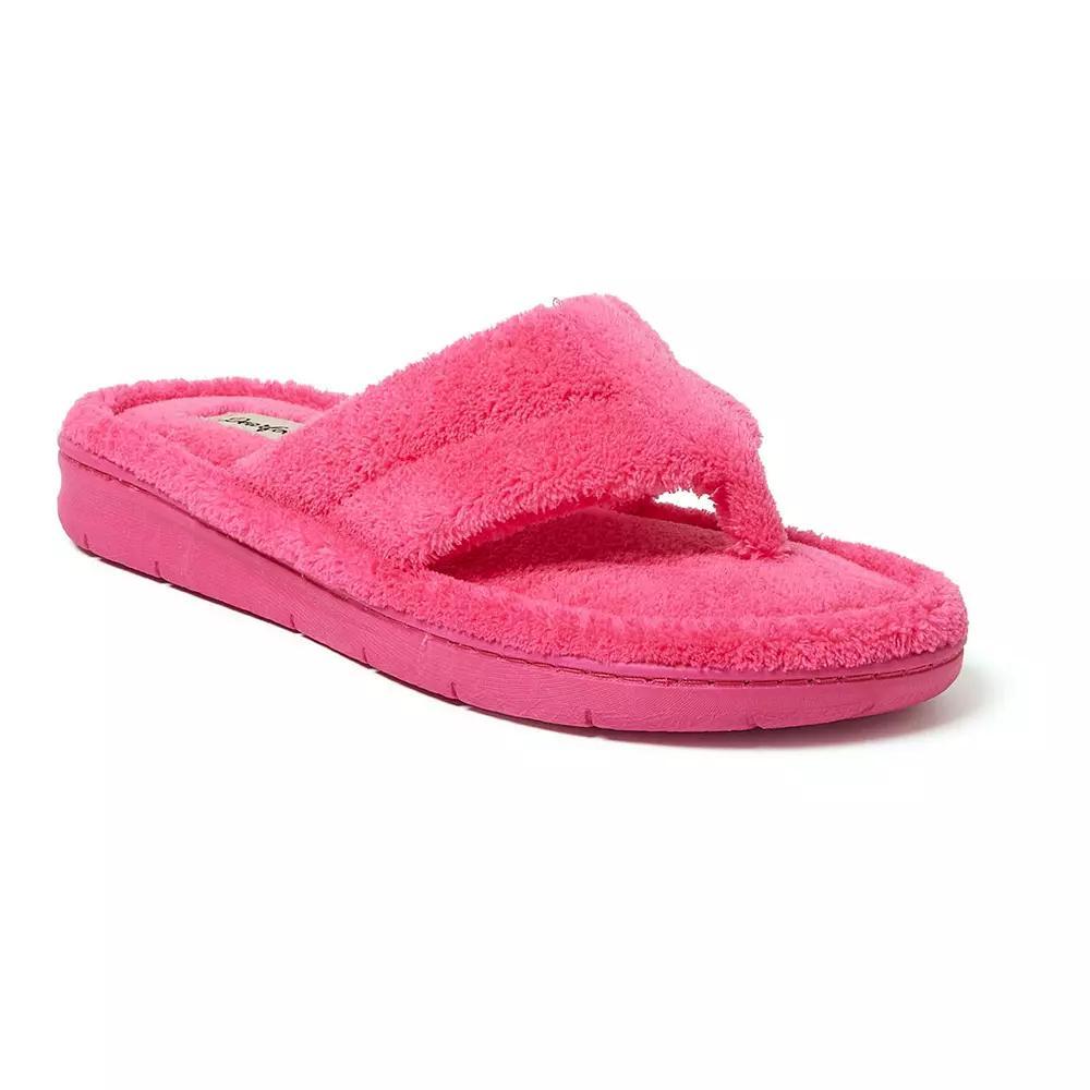 Women's Dearfoams Wrenley Terry Thong Slippers, Size: Large, Paradise Pink Product Image