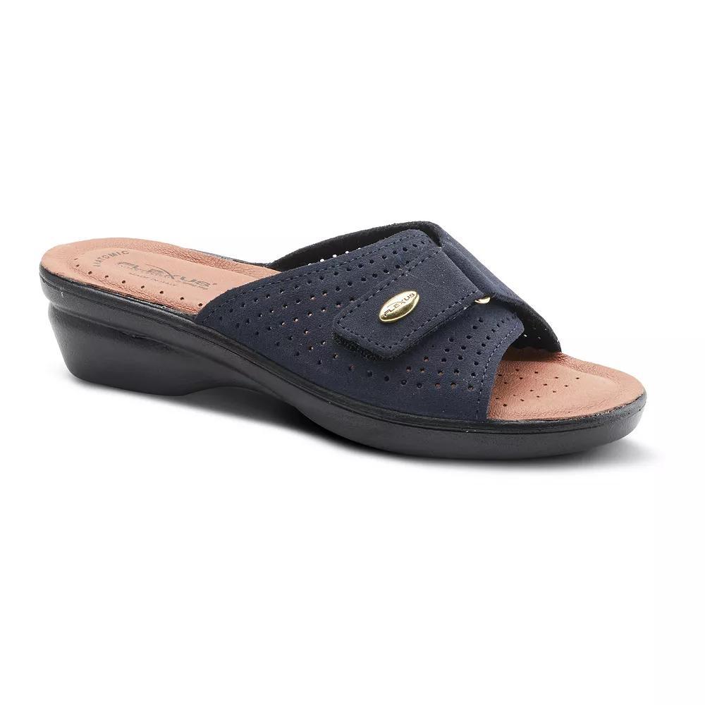 Flexus by Spring Step Kea Women's Suede Slide Sandals, Size: 35, Blue Product Image