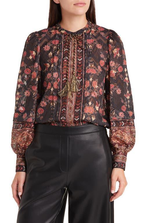 Womens Laurena Semi-Sheer Floral Blouse Product Image
