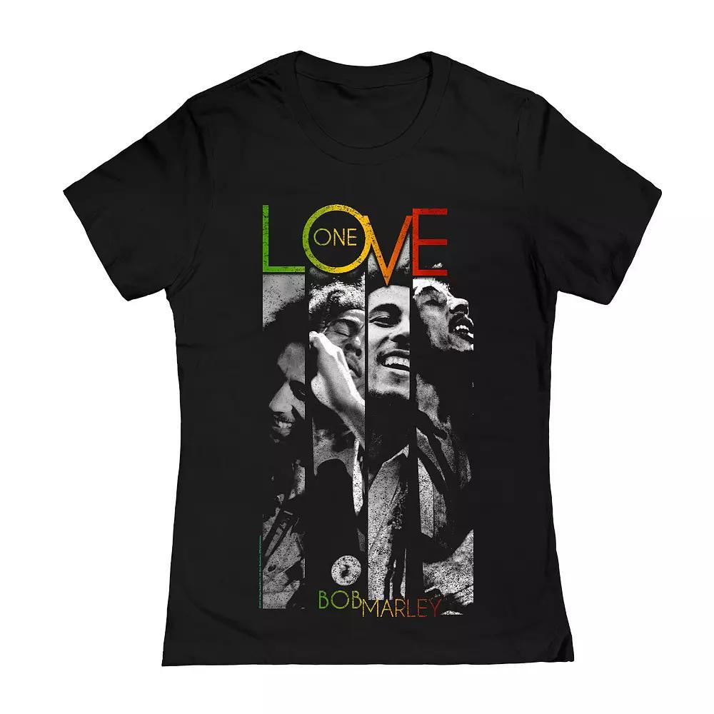 Juniors' Bob Marley Love Stripes Graphic Tee, Girl's, Size: Large, Black Product Image