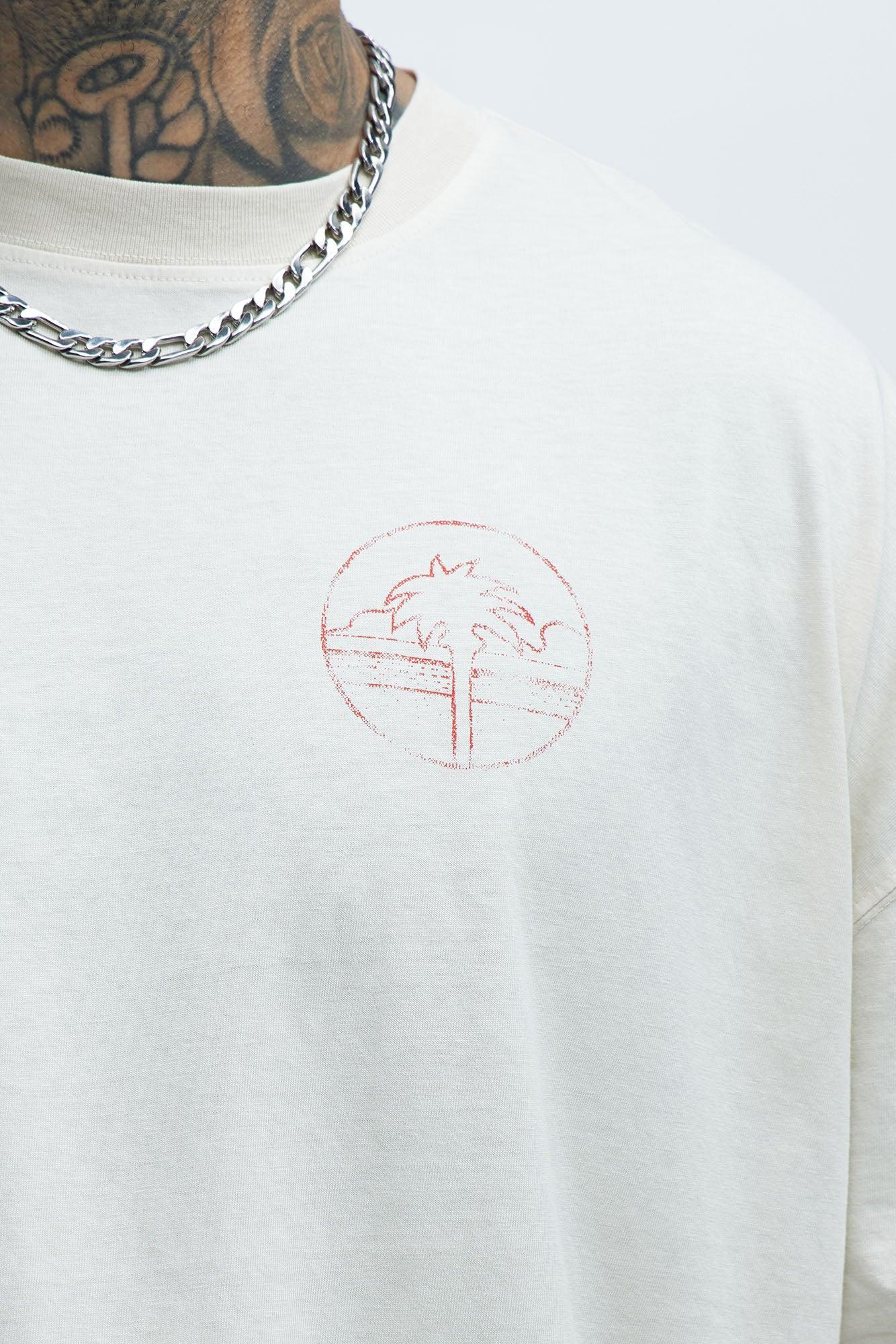 Los Palm Angeles Oversized Short Sleeve Tee - Cream Product Image