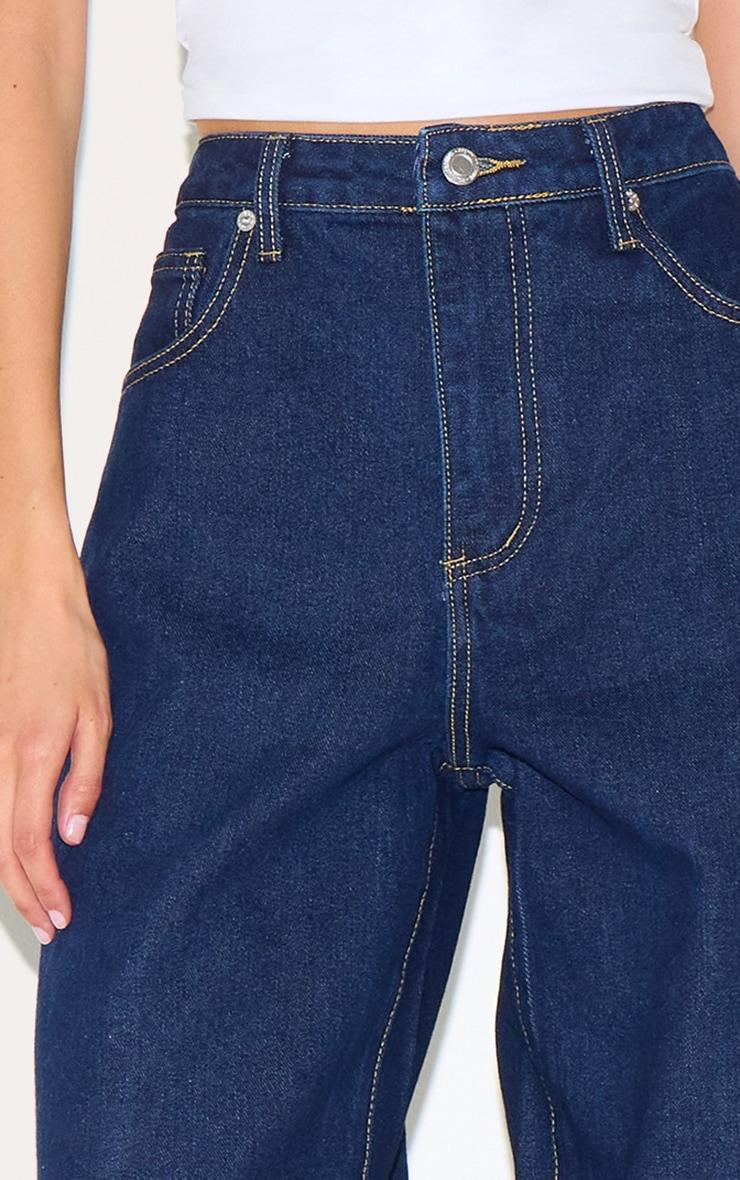 Indigo High Waist Boyfriend Jeans Product Image