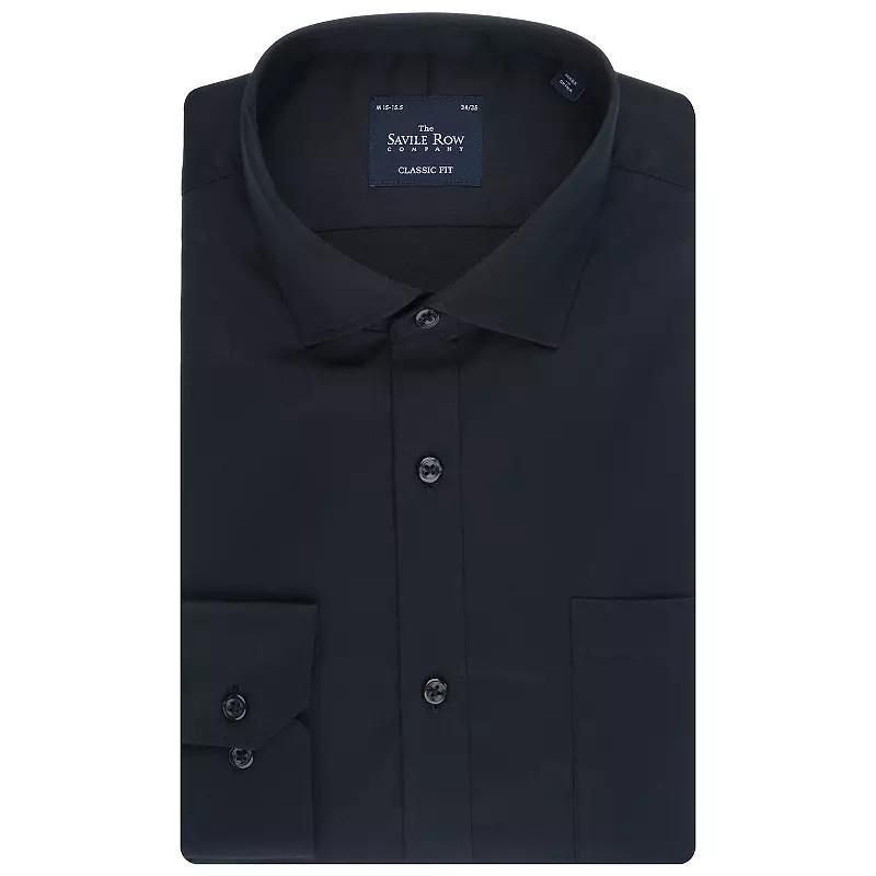 Men's Savile Row Classic Fit Sateen Dress Shirt, Size: XL-36/37, Blue Product Image