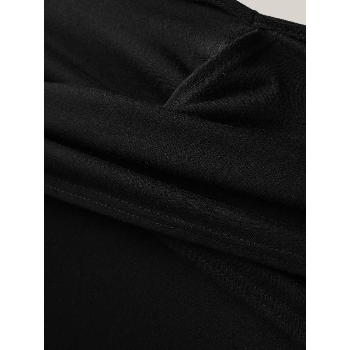 Plus Size Crosswrap Bodice Pockets Midi Dress Black Women Heart neckline Sleeveless Curvy BloomChic 10/M Product Image