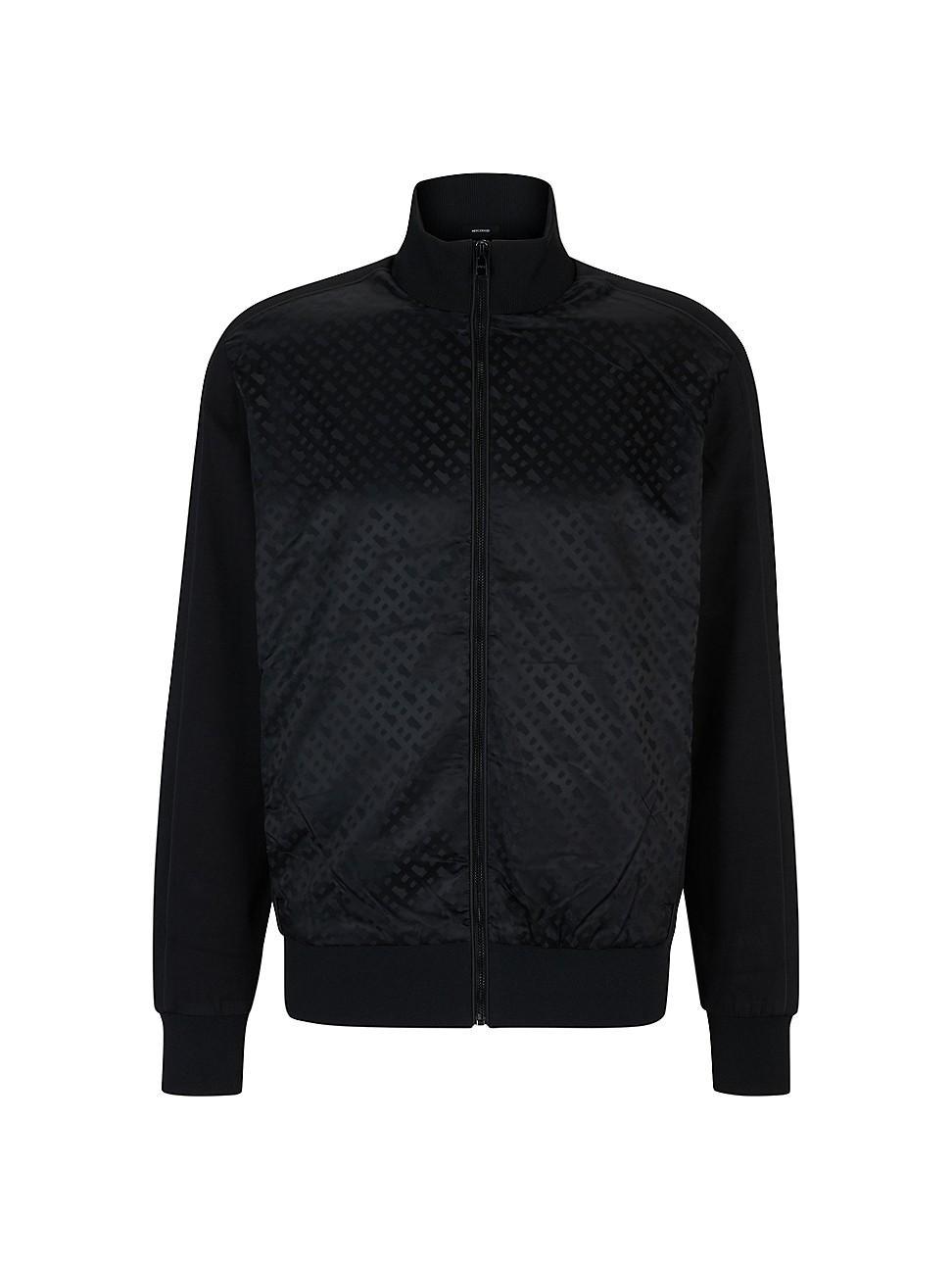 Mens Cotton-Blend Regular-Fit Sweatshirt With Monogram Pattern Product Image