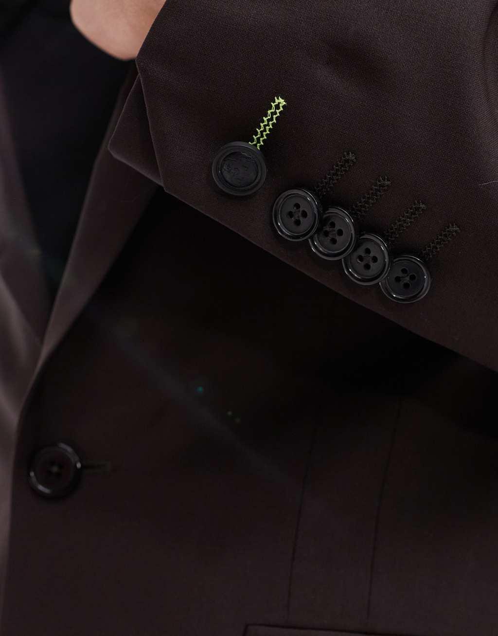 Twisted Tailor buscot suit jacket in brown Product Image