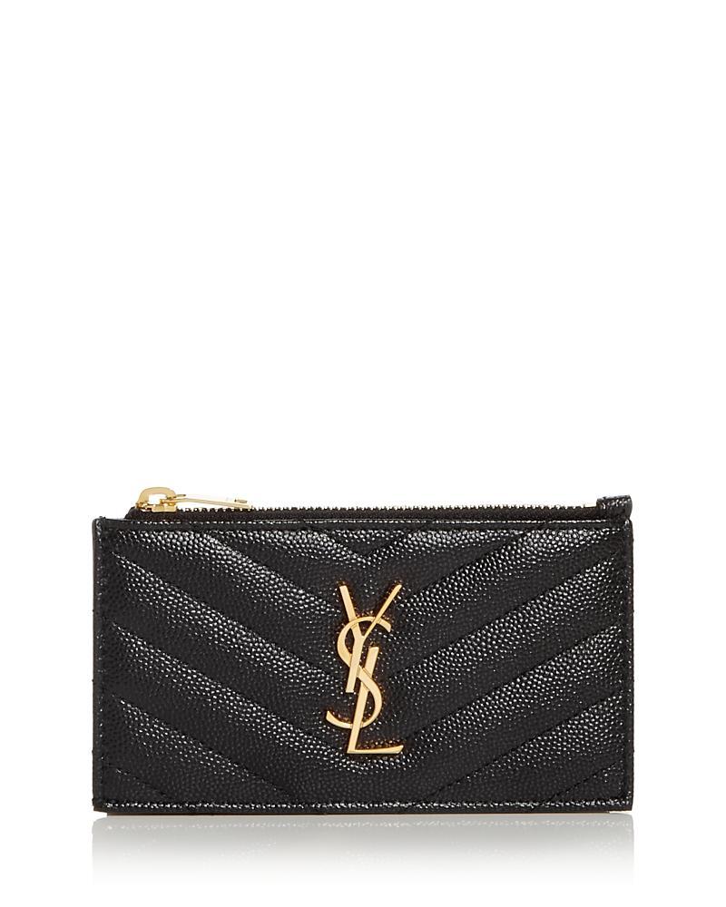 Saint Laurent Cassandre Matelasse Fragments Zipped Card Case Product Image