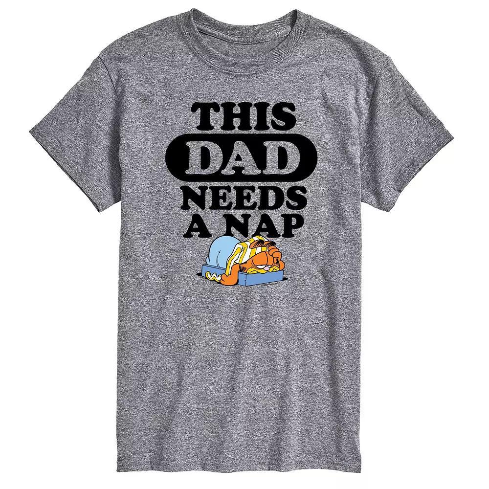 Big & Tall Garfield This Dad Needs A Nap Graphic Tee, Mens Grey Gray Product Image
