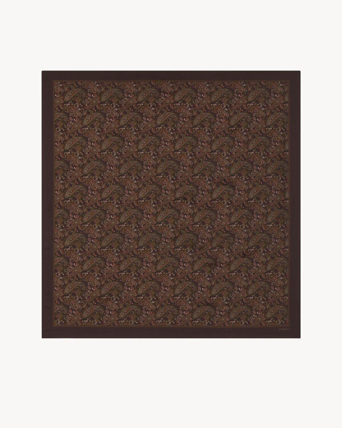 square scarf in paisley silk twill | Saint Laurent | YSL.com Product Image