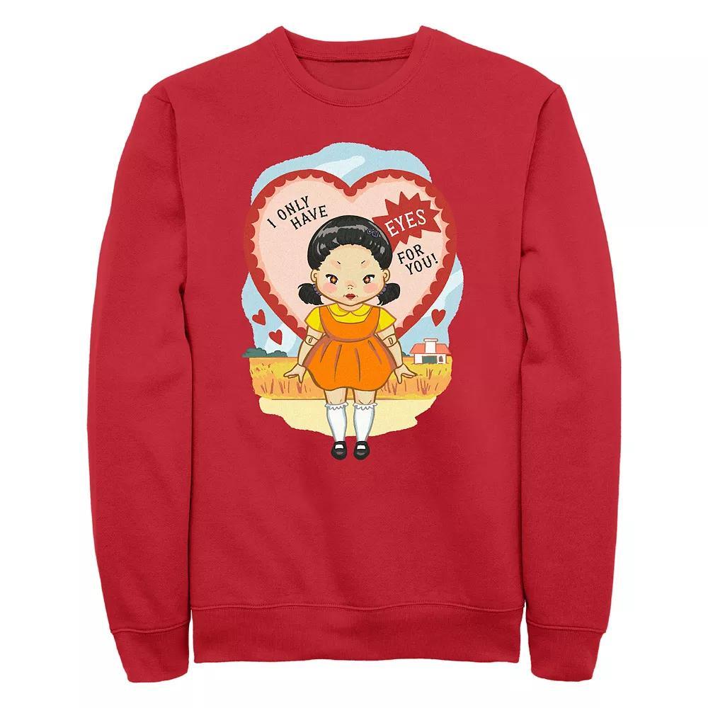 Men's Squid Game I Only Have Eyes For You Graphic Fleece, Size: Medium, Red Product Image