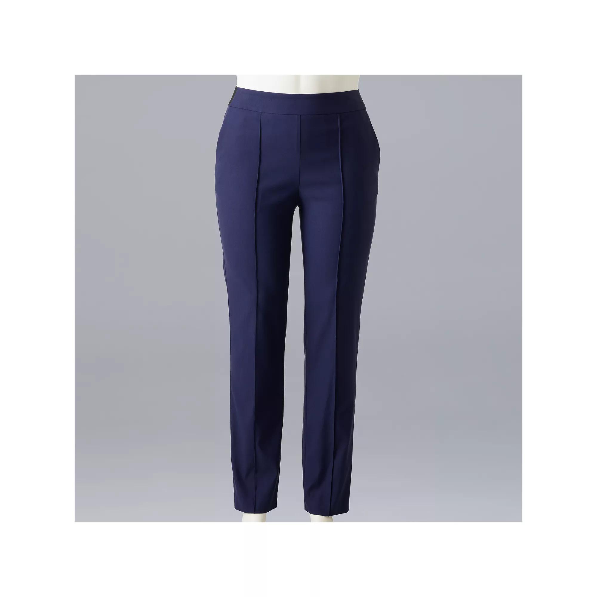Plus Size Simply Vera Vera Wang Modern Pintuck Slim Straight Pants, Womens Product Image