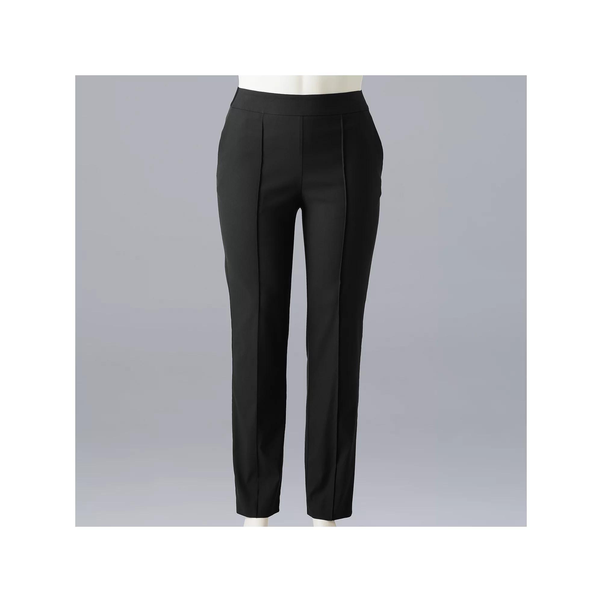 Plus Size Simply Vera Vera Wang Modern Pintuck Slim Straight Pants, Womens Product Image