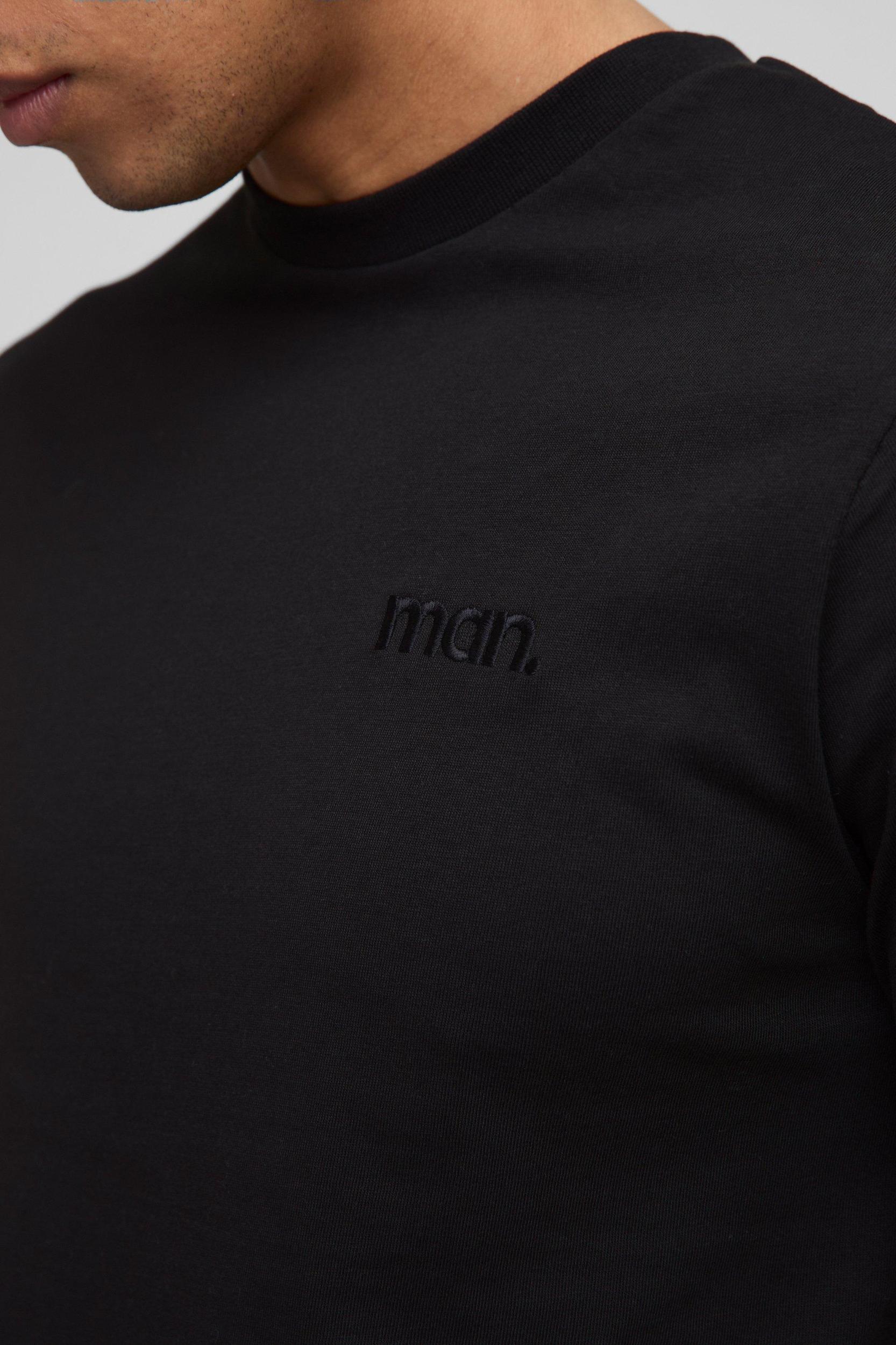 Regular Fit MAN. Basic Crew Neck T-Shirt | boohooMAN USA Product Image