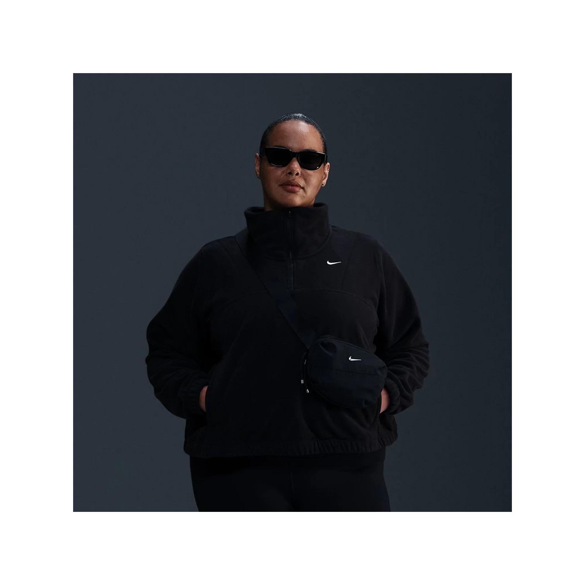 Plus Size Nike One Therma-FIT Oversized Half-Zip Fleece Top, Women's, Size: 0X, Black Product Image