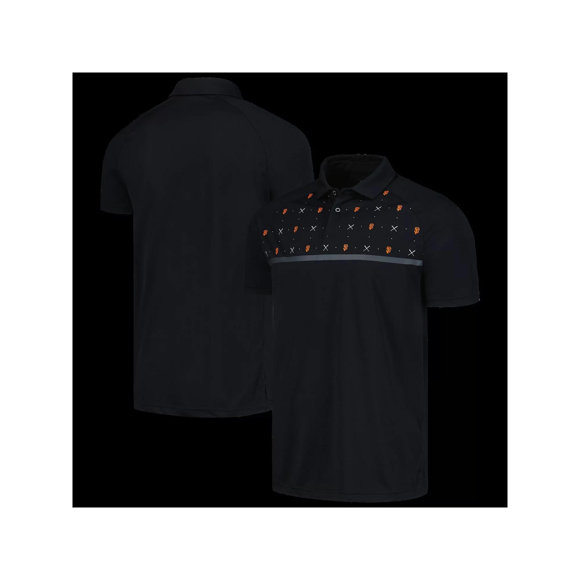 Men's Levelwear Black San Francisco Giants Sector Batter Up Raglan Polo, Size: XL Product Image