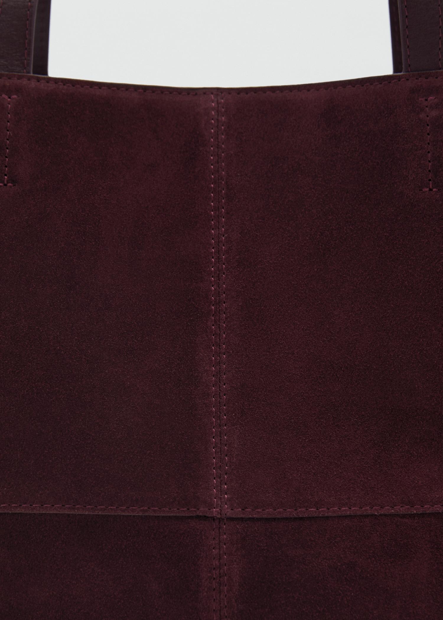 Leather shopper bag with stitching - Women | MANGO USA Product Image