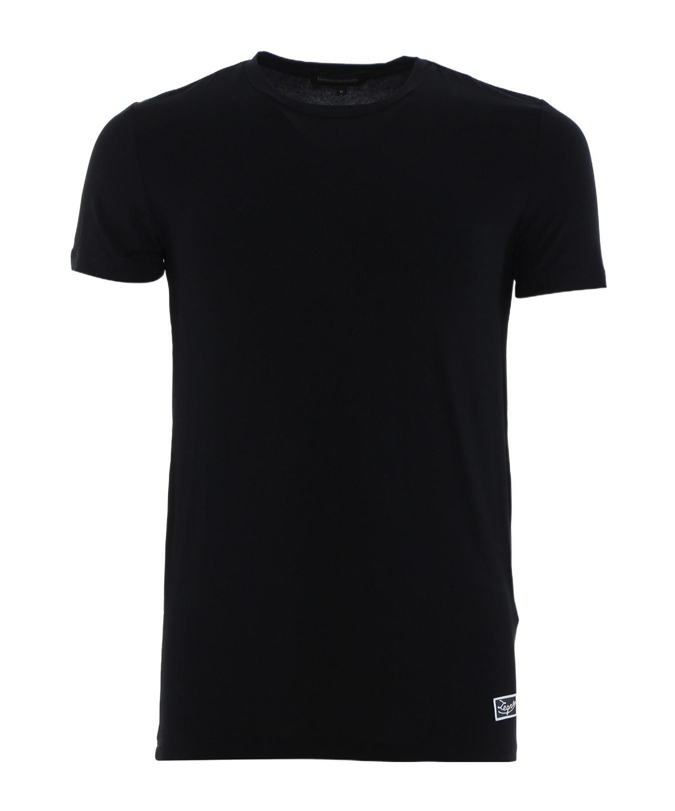 ZEGNA Item O-neck Short-sleeved T-shirt In Black Product Image