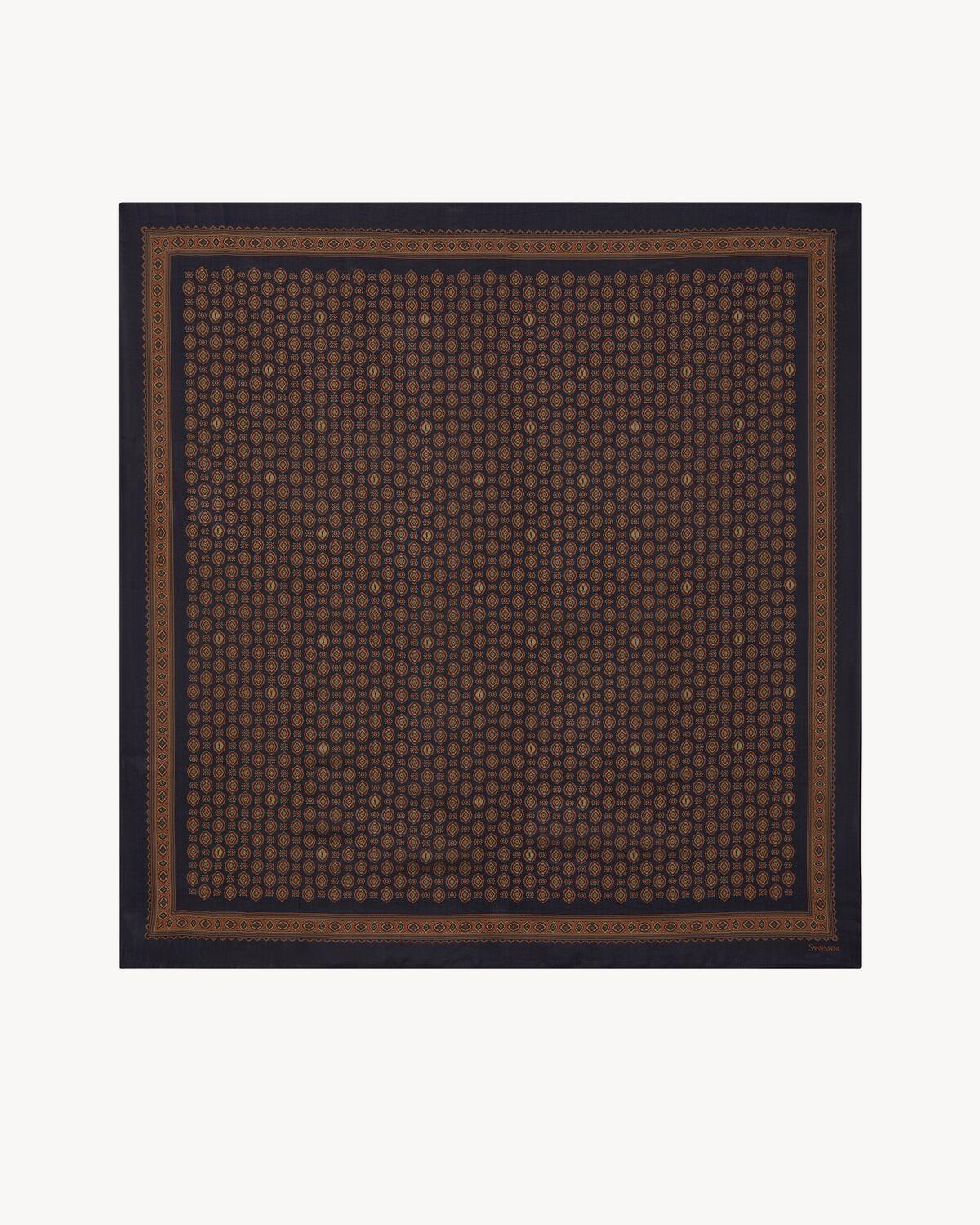 large square scarf in medallion silk charmeuse | Saint Laurent | YSL.com Product Image