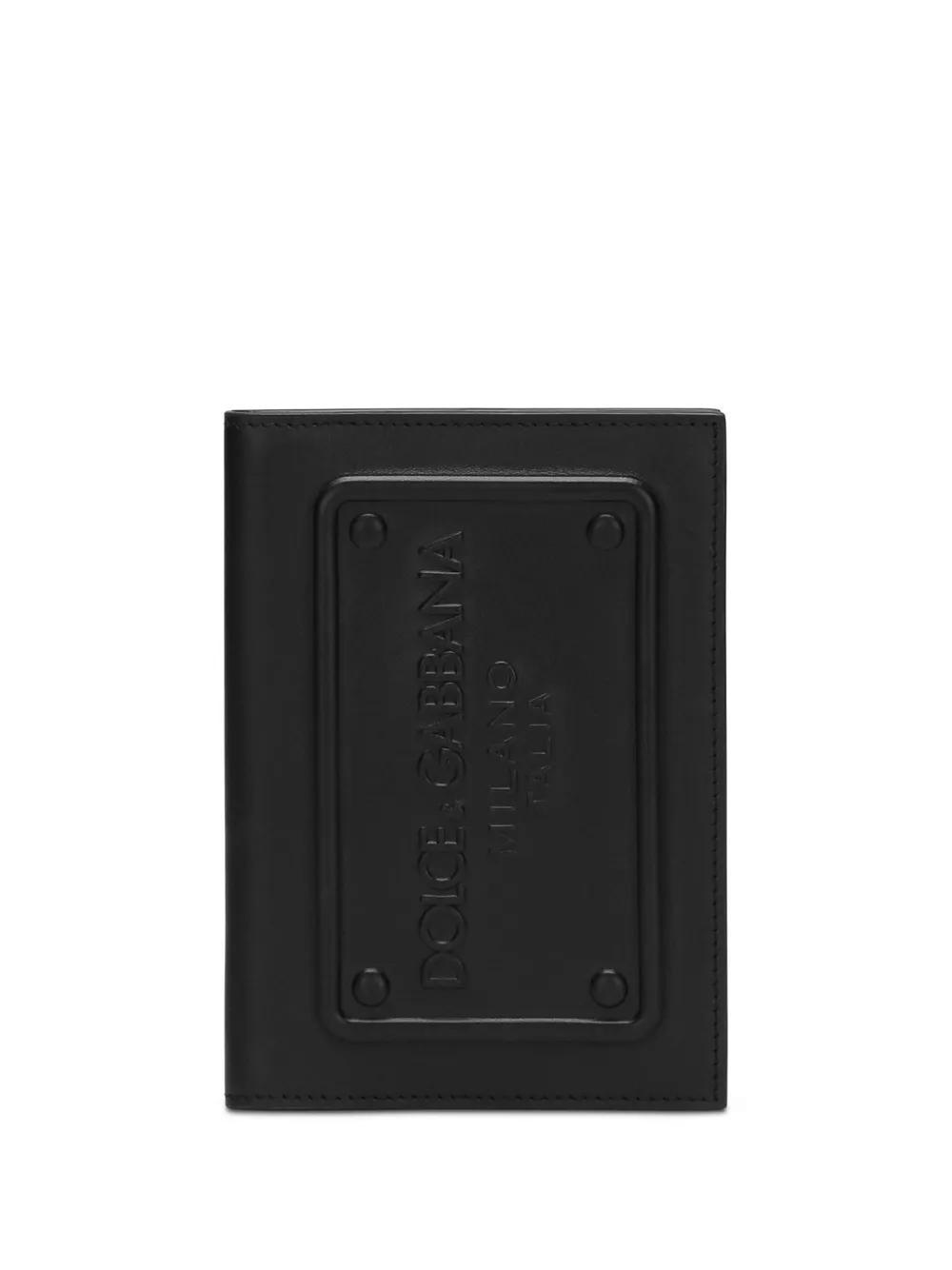 BURBERRY Check-pattern Leather Passport Holder In Grey Product Image
