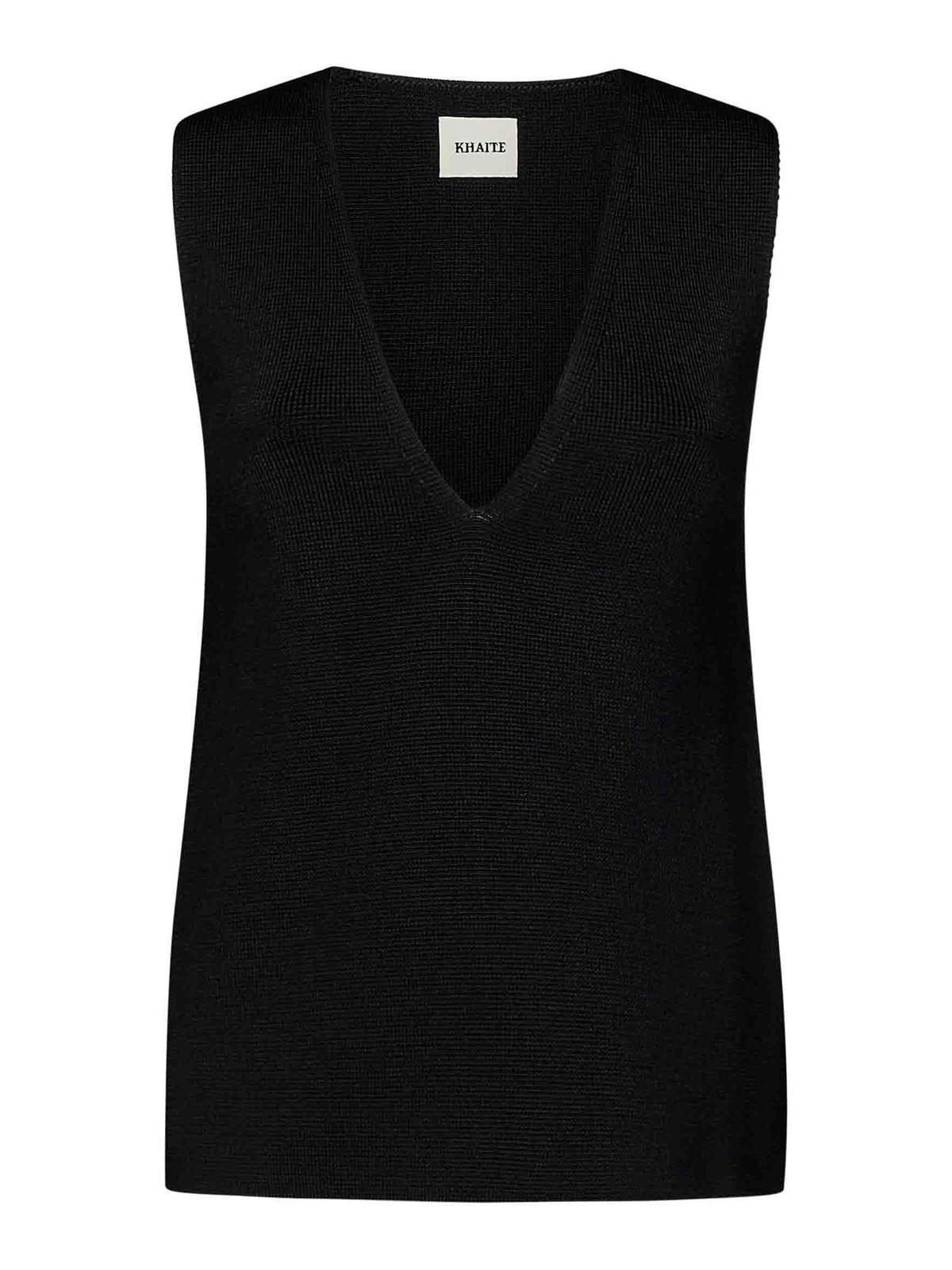 KHAITE Heidi Black Top Product Image