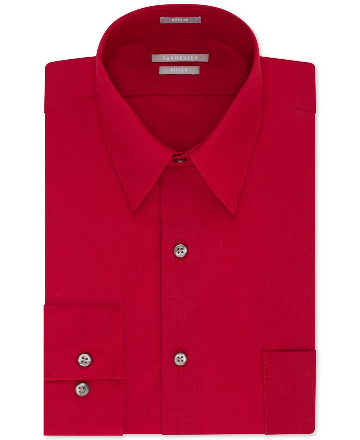 Van Heusen Mens Fitted Poplin Dress Shirt Product Image