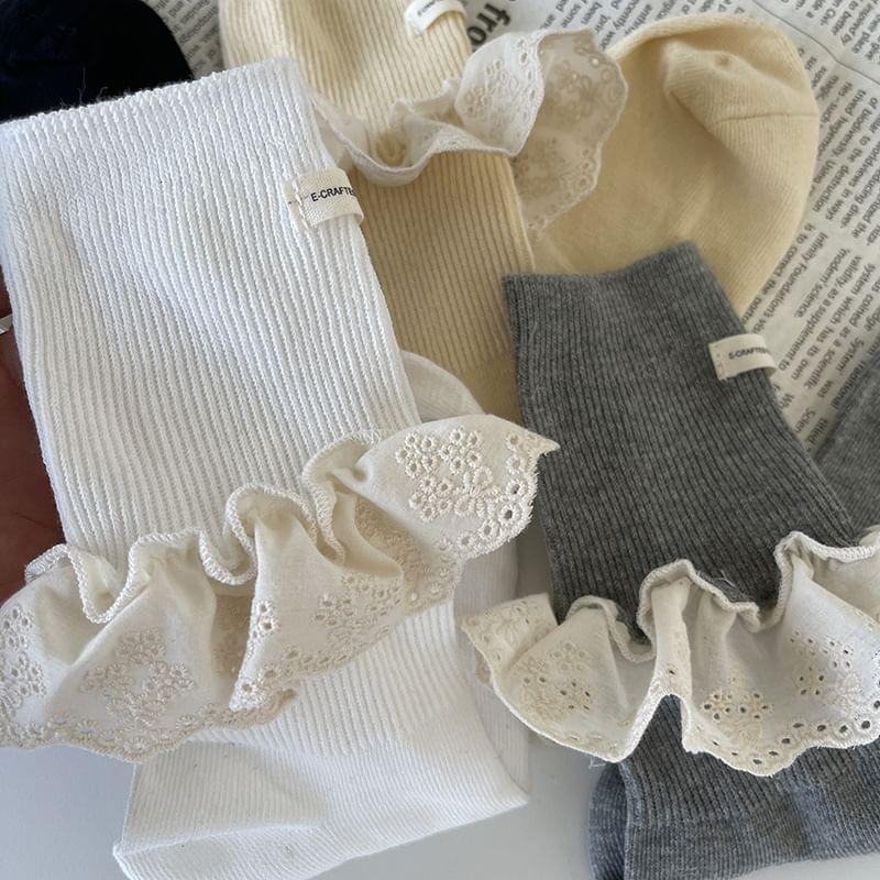 Frill Trim Crew Socks Product Image